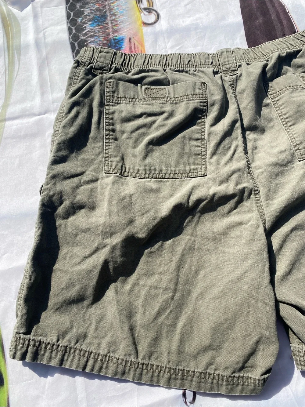 Wrangler Men's 42 Green Canvas Cargo Utility Shorts 100% Cotton